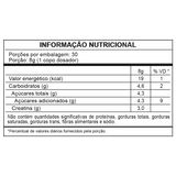 Tabela de Informação Nutricional - Creatina de Limão